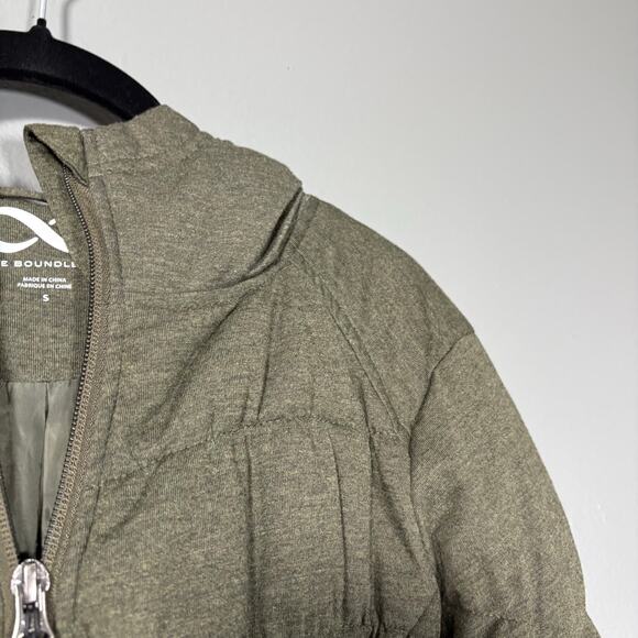 Be Boundless Women's Green Quilted Puffer Winter Jacket - Small - Hooded Coat - Picture 2 of 7